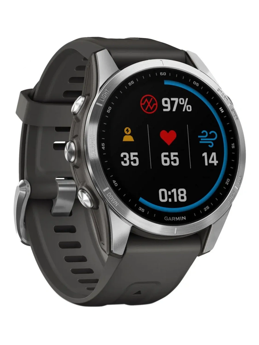 Смарт-годинник Garmin Fenix 7S Silver with Graphite Band (010-02539-00/01)